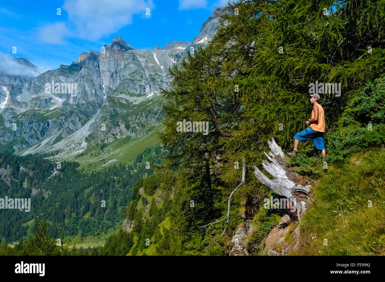 Italy Piedmont Alpe Devero Natural Park mountain landscape of the Alpe ...