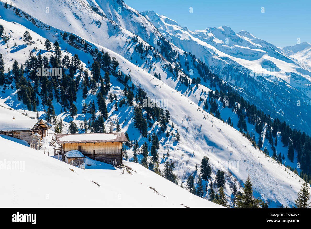 Austrian Alps In The Winter, Mayrhofen Ski Resort - Panoramic View ...