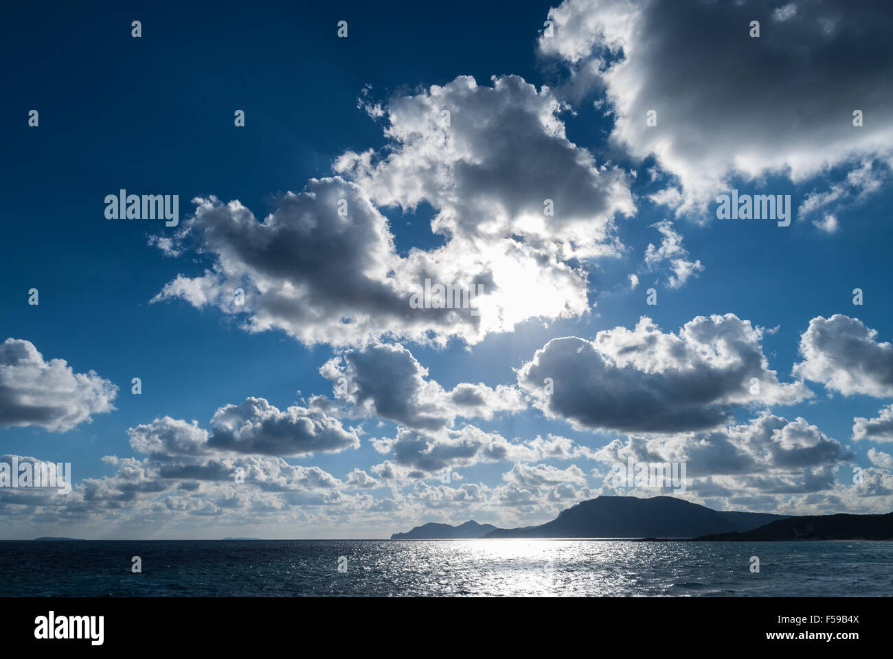 Cloudscape in winter in Kos island, Greece Stock Photo