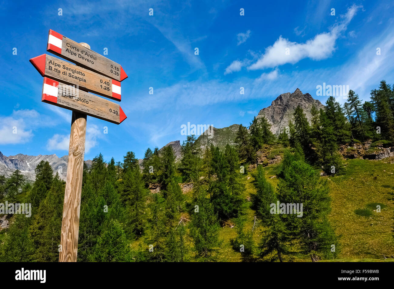 Italy Piedmont Alpe Devero Natural Park mountain landscape of the Alpe ...