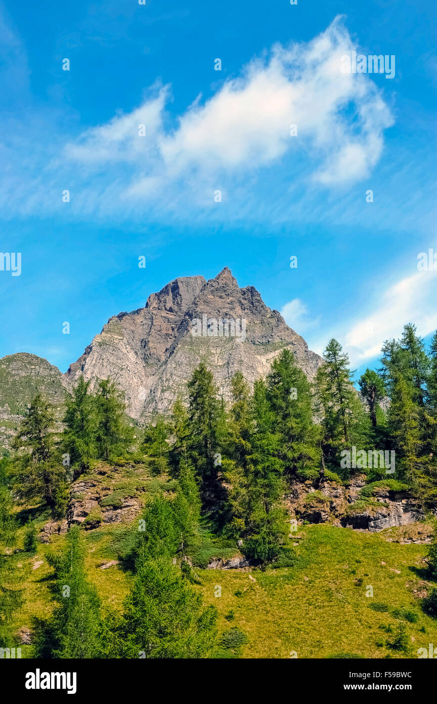 Italy Piedmont Alpe Devero Natural Park mountain landscape of the Alpe ...