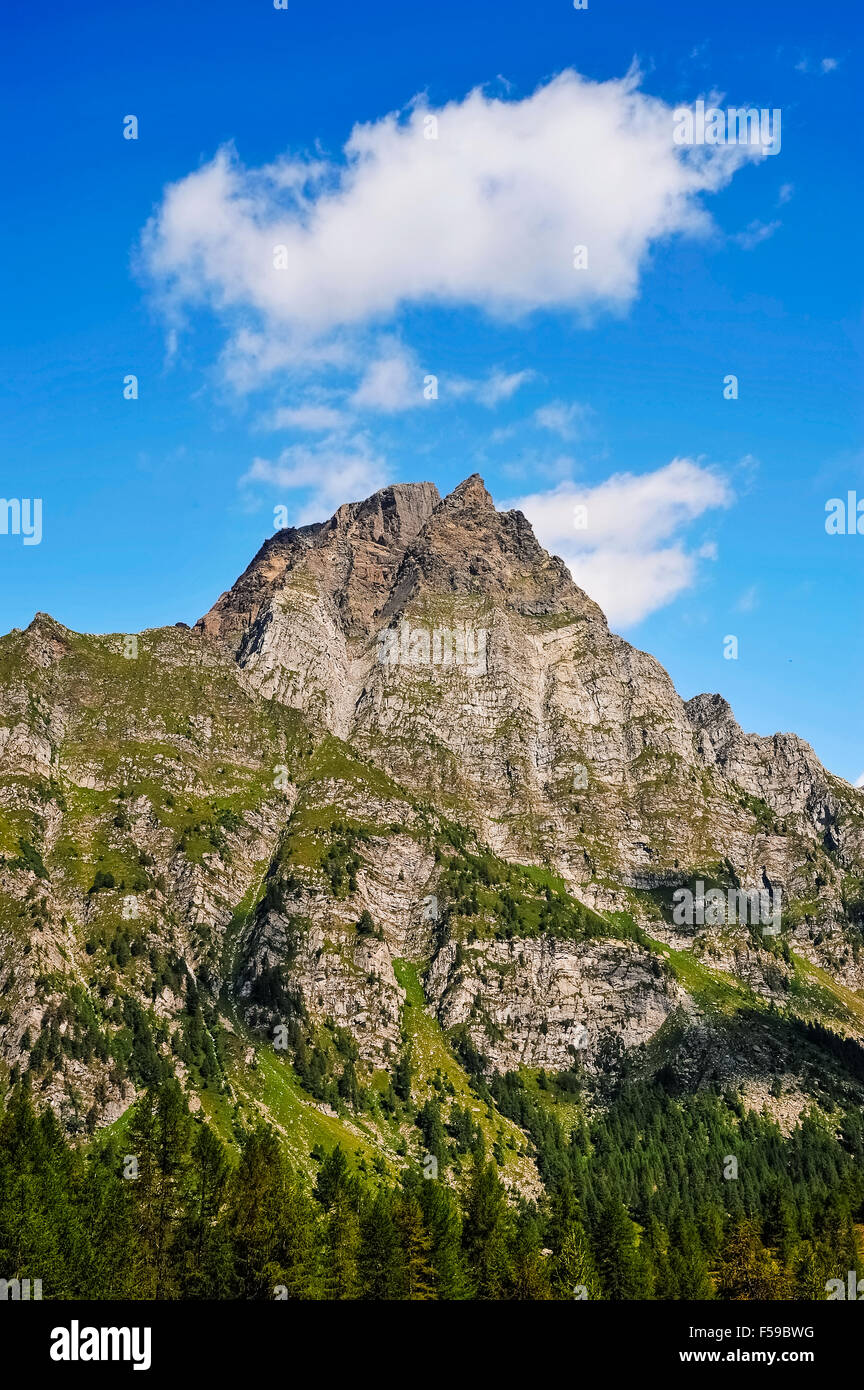 Italy Piedmont Alpe Devero Natural Park mountain landscape of the Alpe ...
