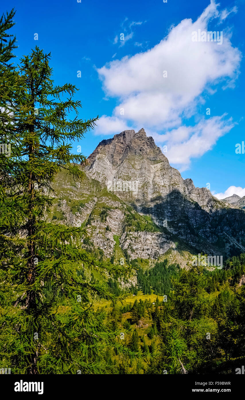 Italy Piedmont Alpe Devero Natural Park mountain landscape of the Alpe ...