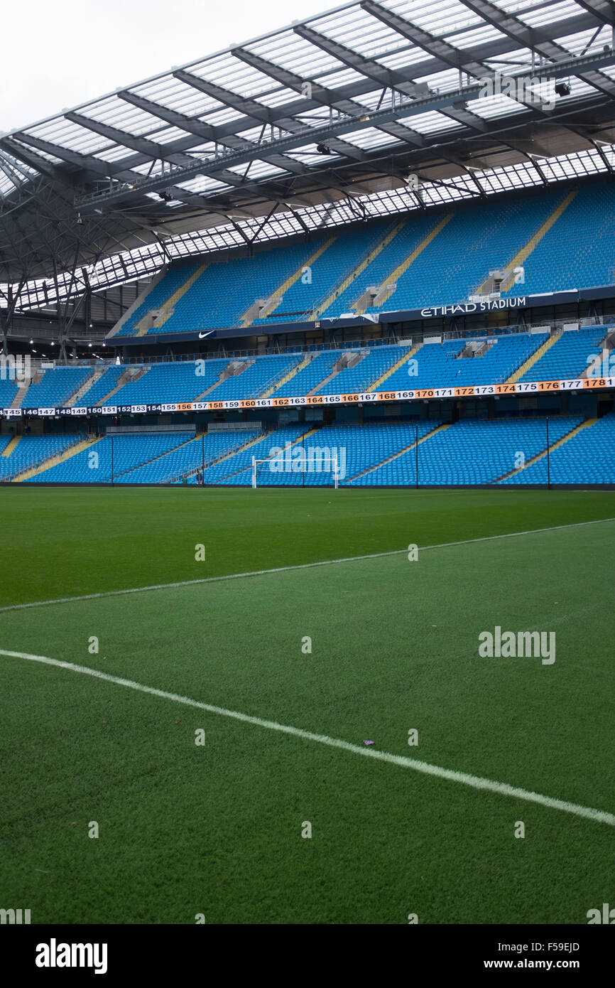 Etihad stadium, Manchester, home of Manchester City FC Stock Photo