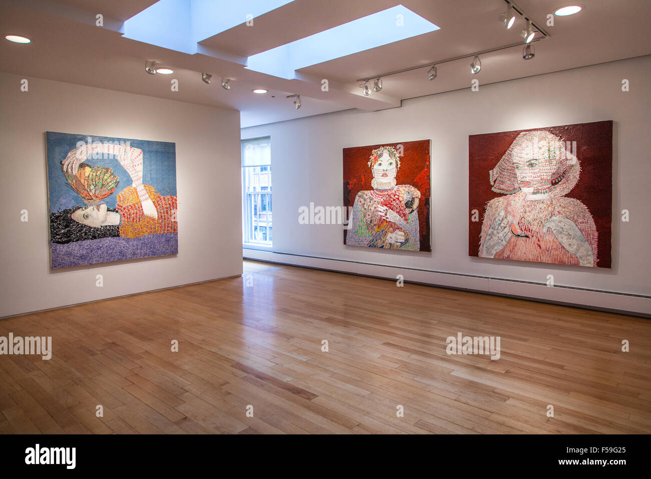 Maria Berrio show at the Praxis gallery, Chelsea, New York city, United States of America. Stock Photo