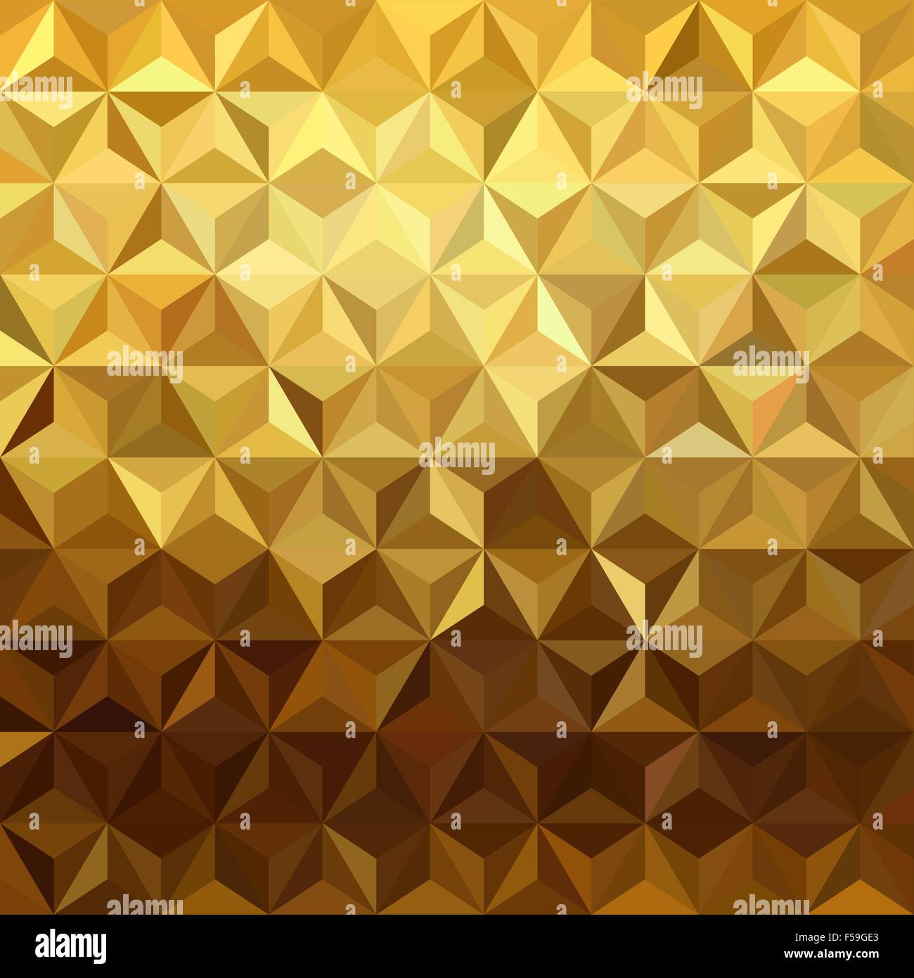 Fancy golden seamless pattern in low polygon 3d design. Ideal for web background, print, or greeting card. EPS10 vector. Stock Vector