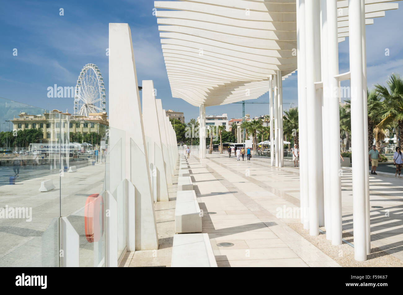 El Palmeral de las Sorpresas promenade at the port. Málaga, Andalusia, Spain Stock Photo