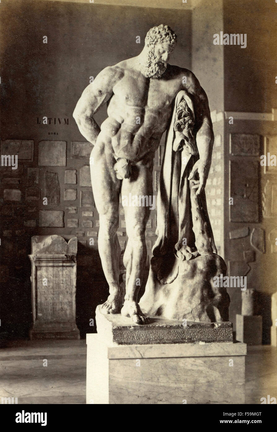 Farnese Hercules, marble statue, Naples, Italy Stock Photo - Alamy