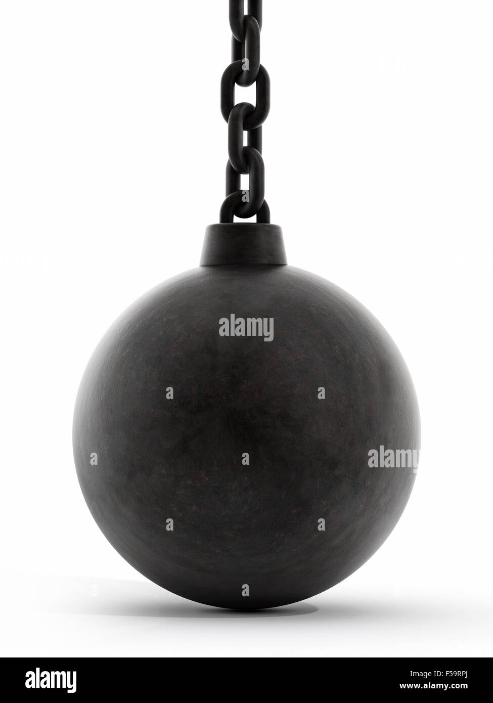 Black wrecking ball isolated on white background Stock Photo