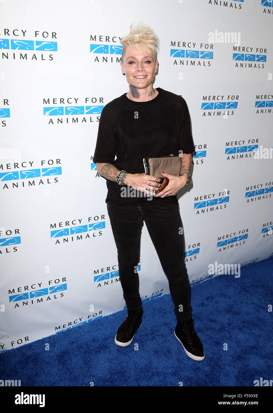 Mercy For Animals Hidden Heroes Gala at Unici Casa in Culver City - Arrivals  Featuring: Otep Shamaya Where: Culver City, California, United States When: 29 Aug 2015 C Stock Photo