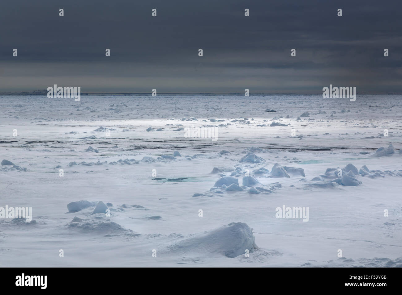 Edge of pack-ice, Arctic Ocean, Spitsbergen Island, Svalbard Archipelago, Svalbard and Jan Mayen, Norway, Europe Stock Photo