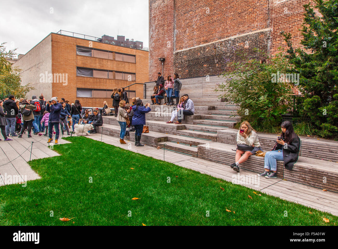 The High line park, an elevated park and walkway built on old railway