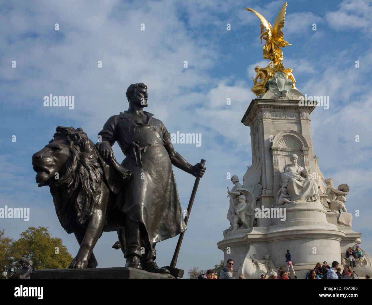 Statues at Queen Victoria's memorial outside buckingham palace Stock