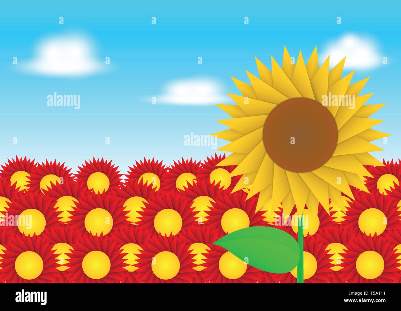 Red sun flower Stock Vector Images - Alamy