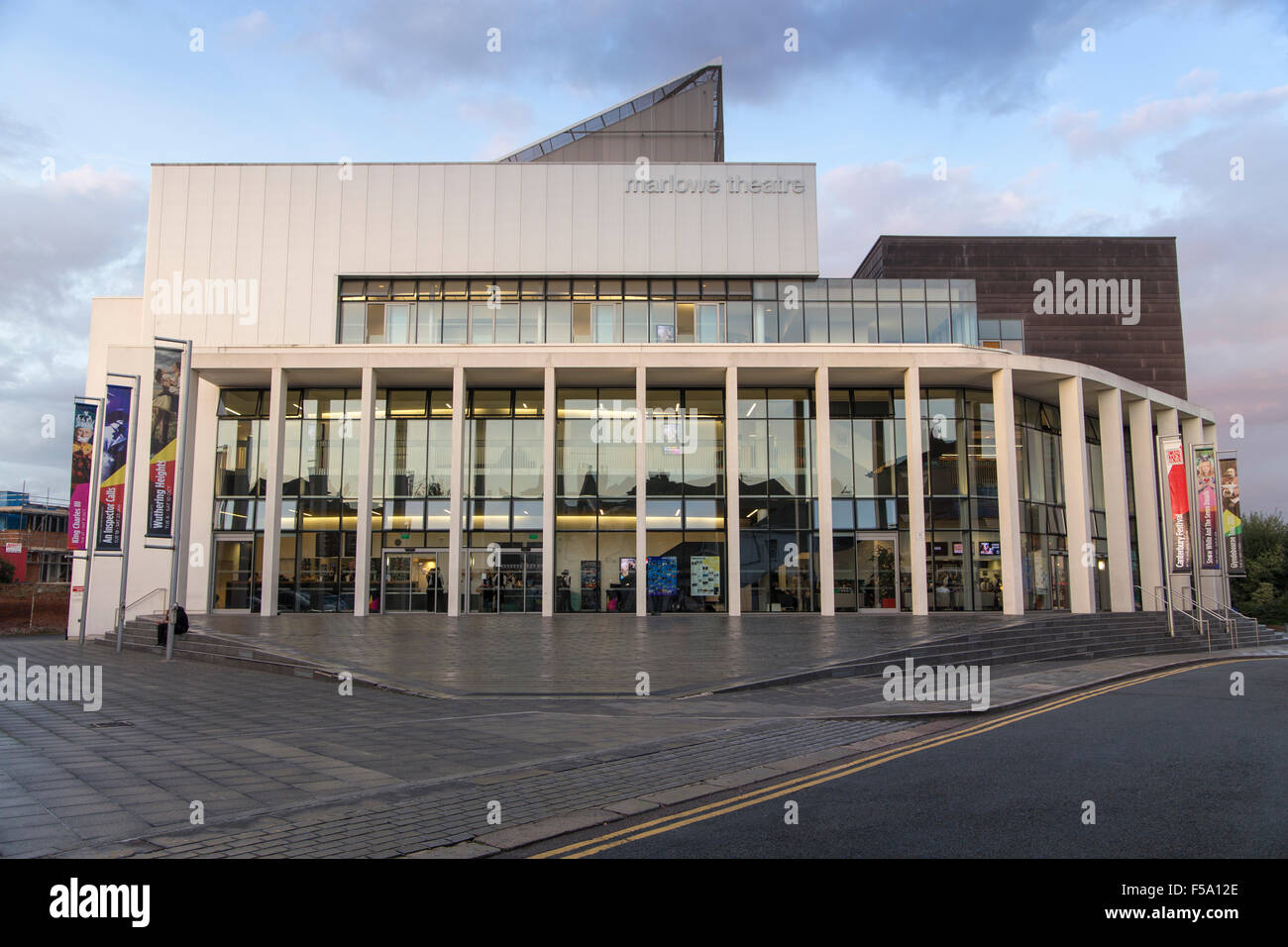 Evening view of Marlowe Theatre Canterbury Kent UK Stock Photo