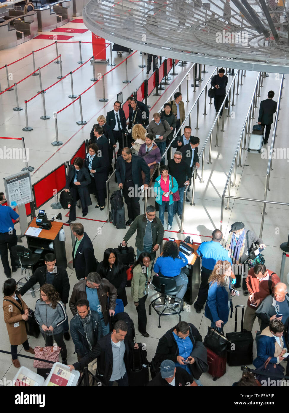 TSA Security Check Point in Terminal 1 at John F. Kennedy International