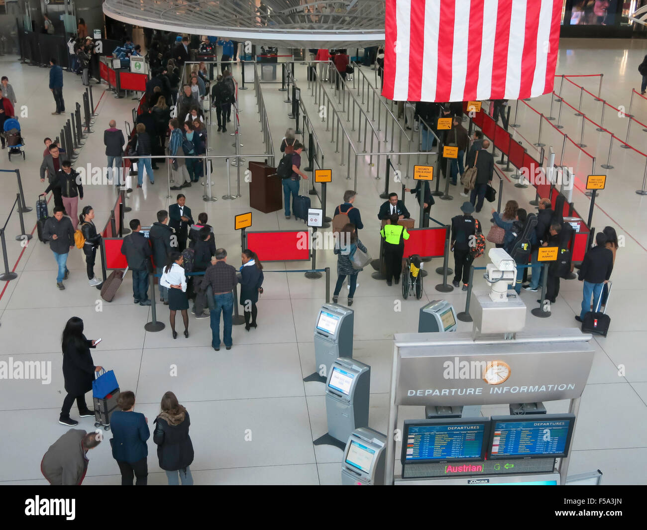 TSA Security Check Point in Terminal 1 at John F. Kennedy International