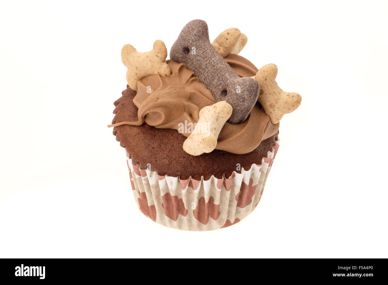 Dog treat muffin cupcake - studio shot with a white background Stock Photo