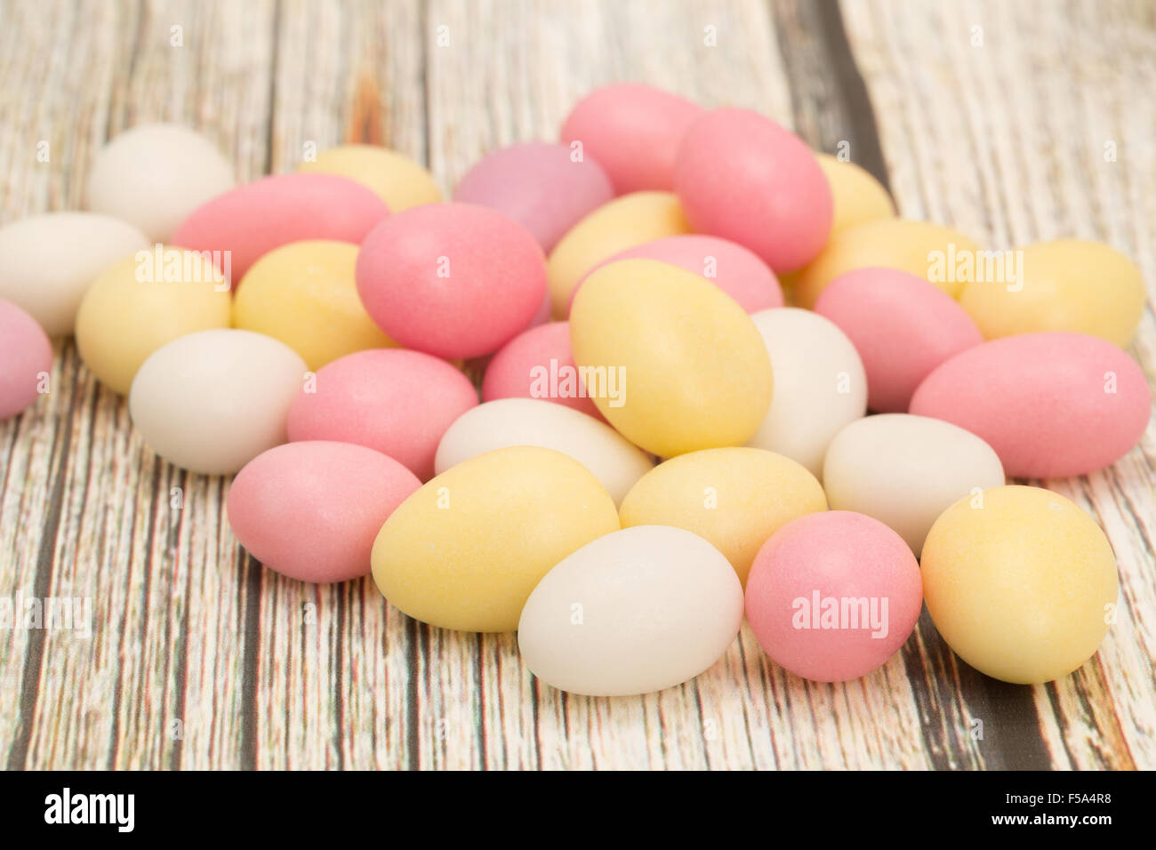 Multi-coloured sugared almond candies - studio shot Stock Photo