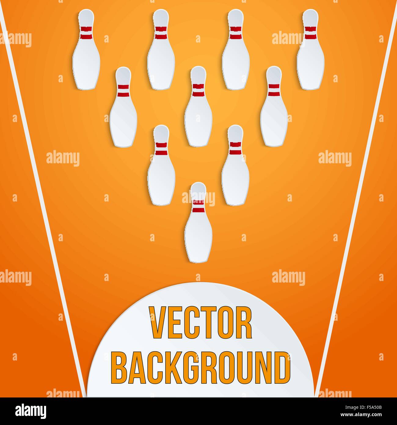 Sport With Paper Bowling Pins And Ball Stock Vector Image And Art Alamy