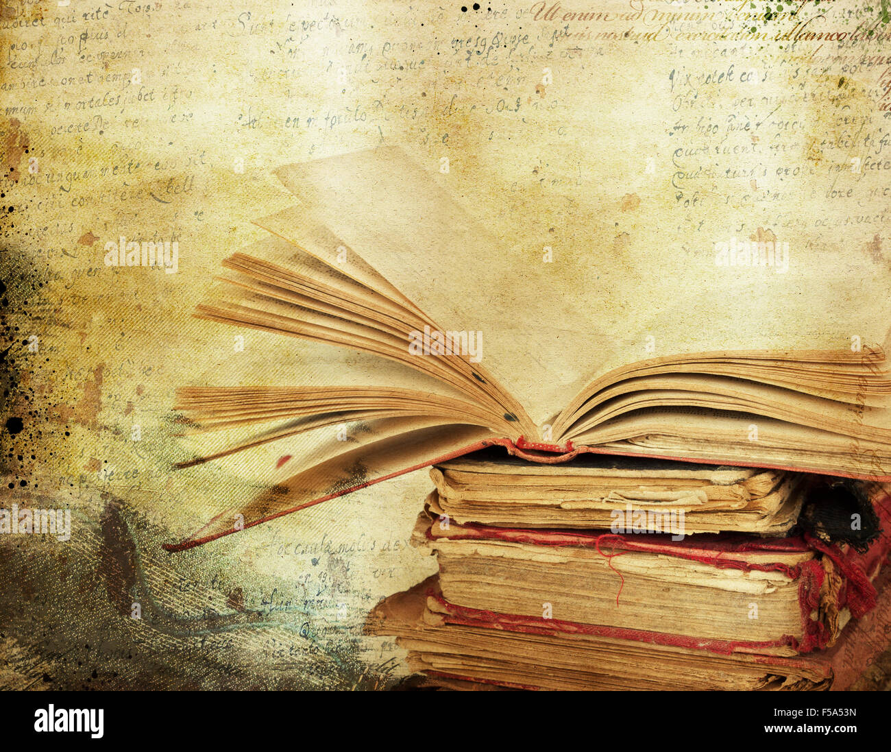 Vintage background with old books. Back to school concept Stock Photo -  Alamy