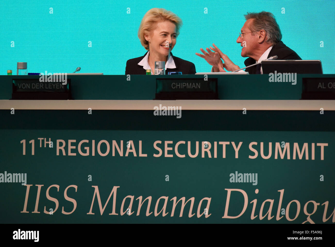 Manama, Bahrain. 31st Oct, 2015. German Defense Minister Ursula von der