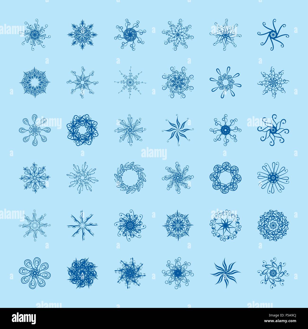 Set of vector snowflakes Stock Vector Image & Art - Alamy
