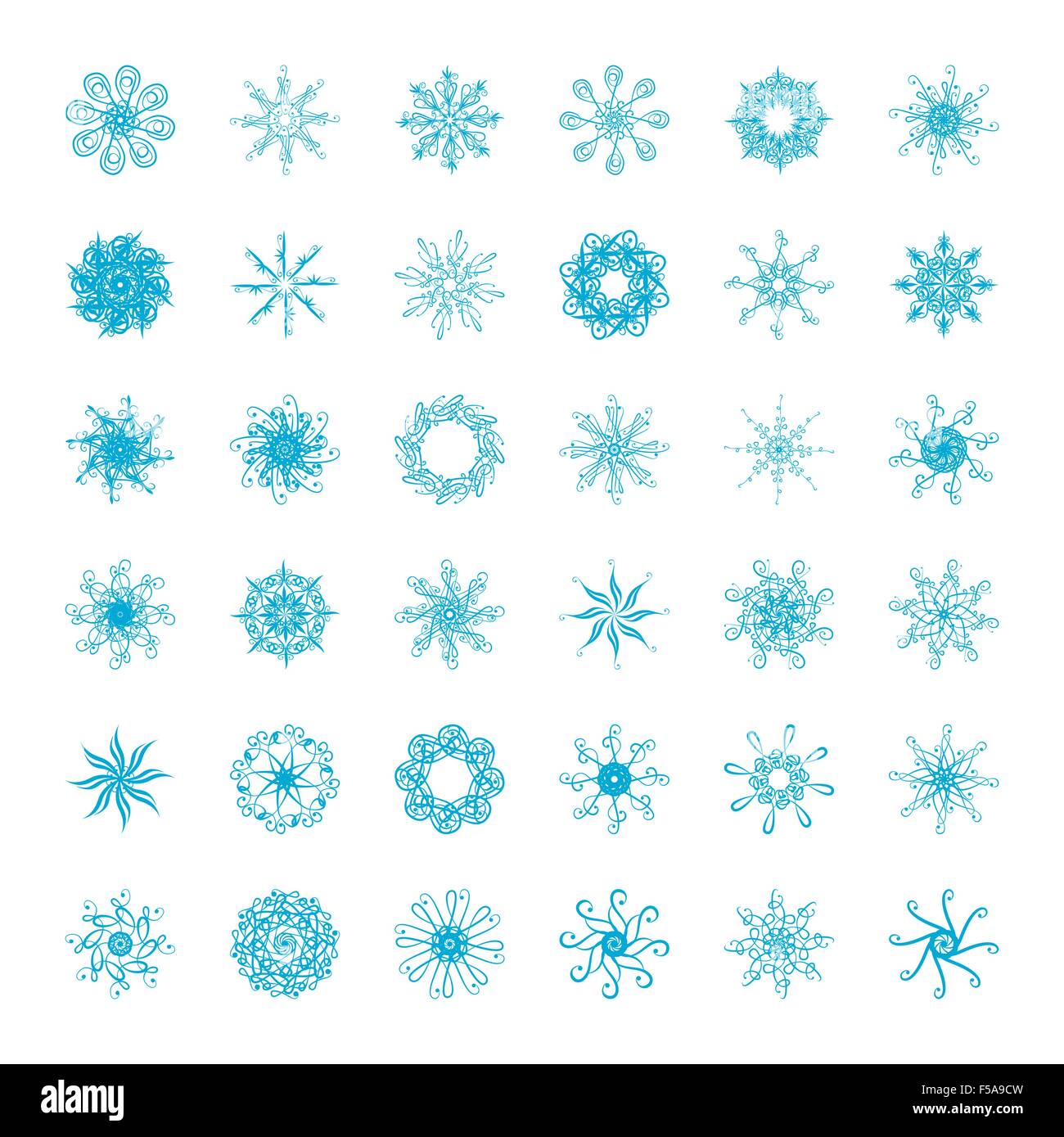 Set of vector snowflakes Stock Vector Image & Art - Alamy