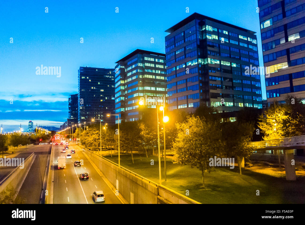 Ring road highway dusk night driving traveling cars overview hires