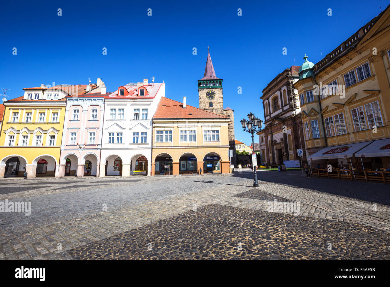 Valdstejnske namesti, (Wallenstein Square), Jicin, Kralovehradecky kraj, Czech Republic Stock Photo