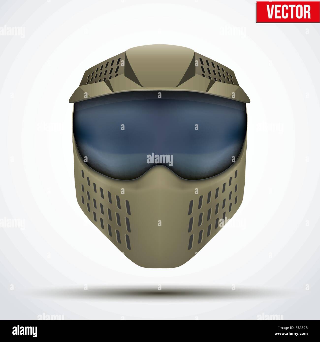 Khaki paintball mask with goggles. Original design. Vector Stock Vector