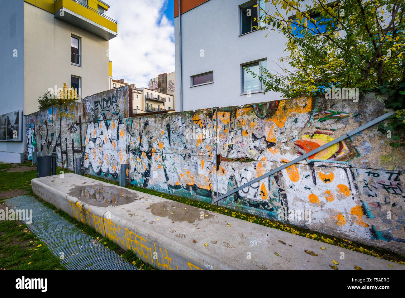 Graffiti on remnants of the Berlin Wall, in Berlin, Germany. Stock Photo