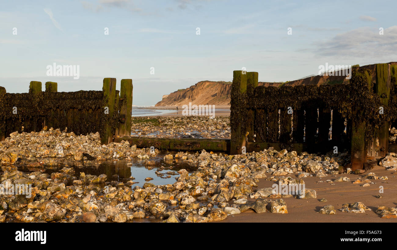 Low tide at West Runton beach Norfolk England UK Stock Photo