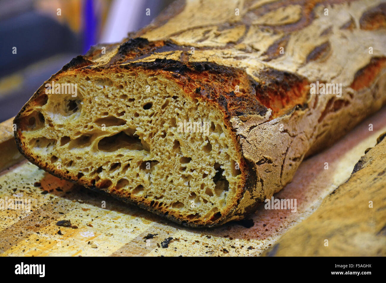 Fresh cut bread Stock Photo