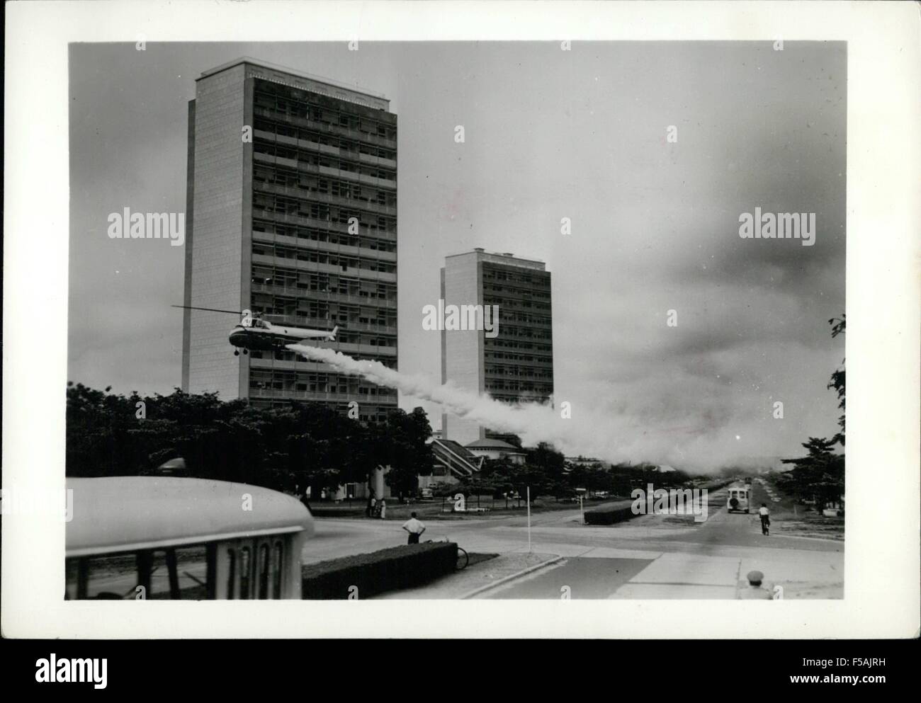 1968 - Belgian Longo; Health service helicopter spraying insecticide ...