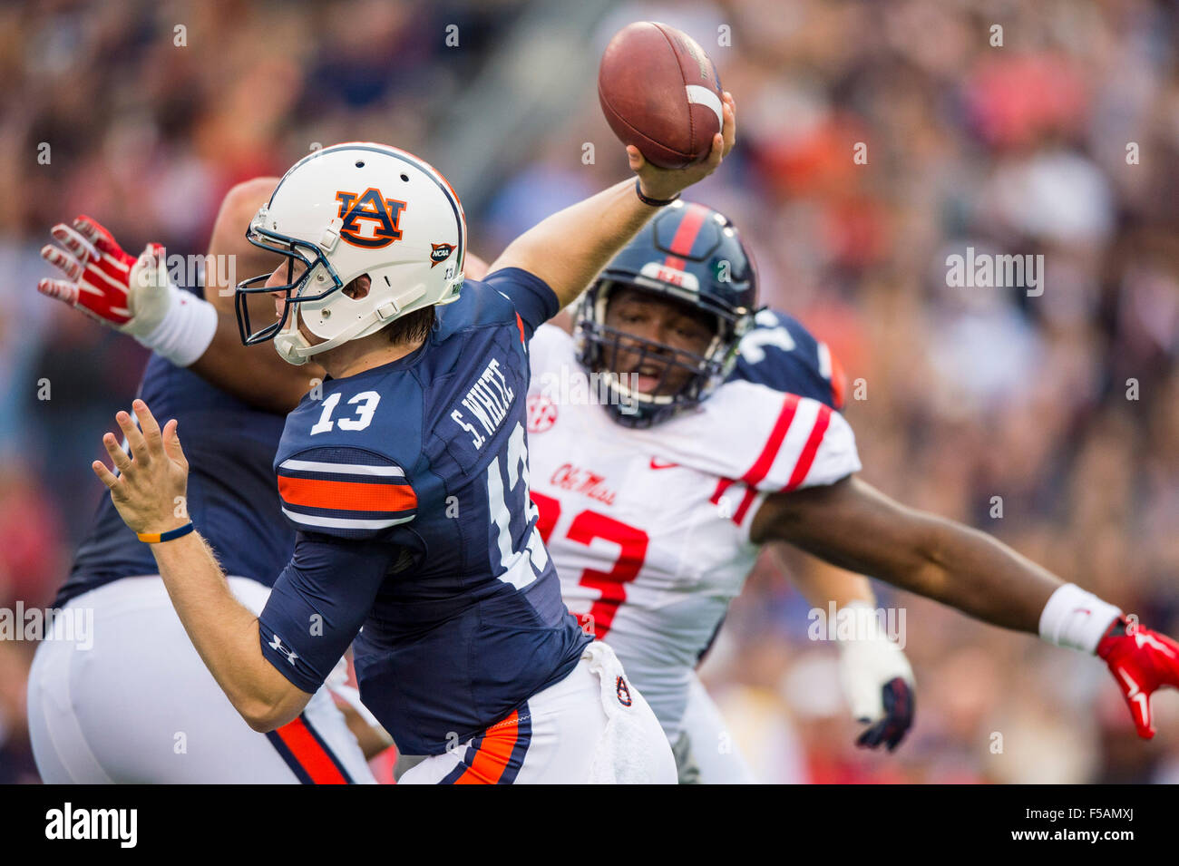 Auburn quarterback Sean White (13) during the NCAA college football