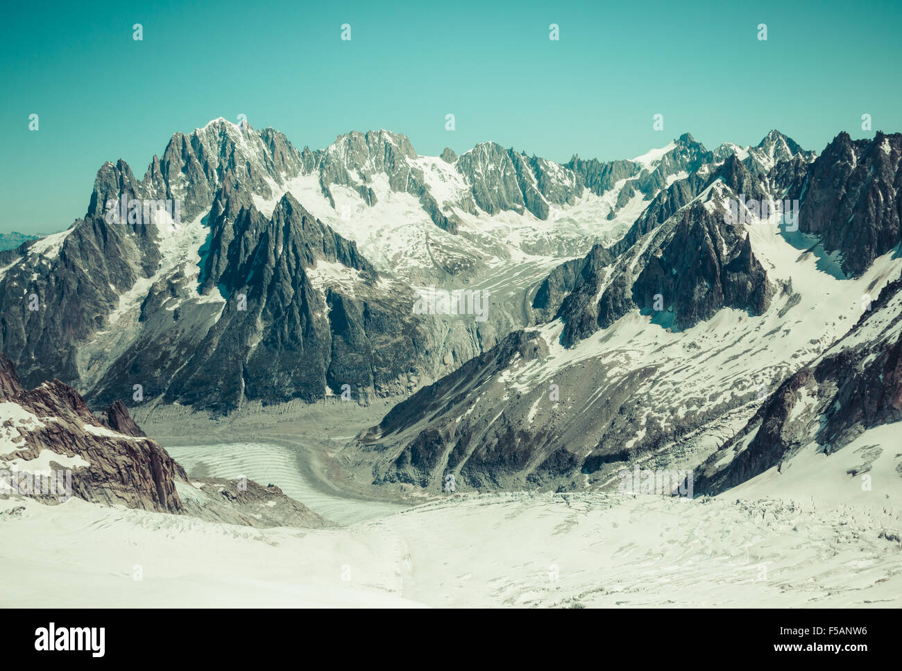 Mer de Glace (Sea of Ice) is a glacier located on the Mont Blanc massif ...