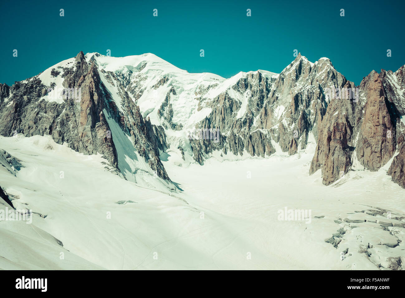 Mont Blanc massif in the French Alps,Chamonix Mont Blanc Stock Photo ...