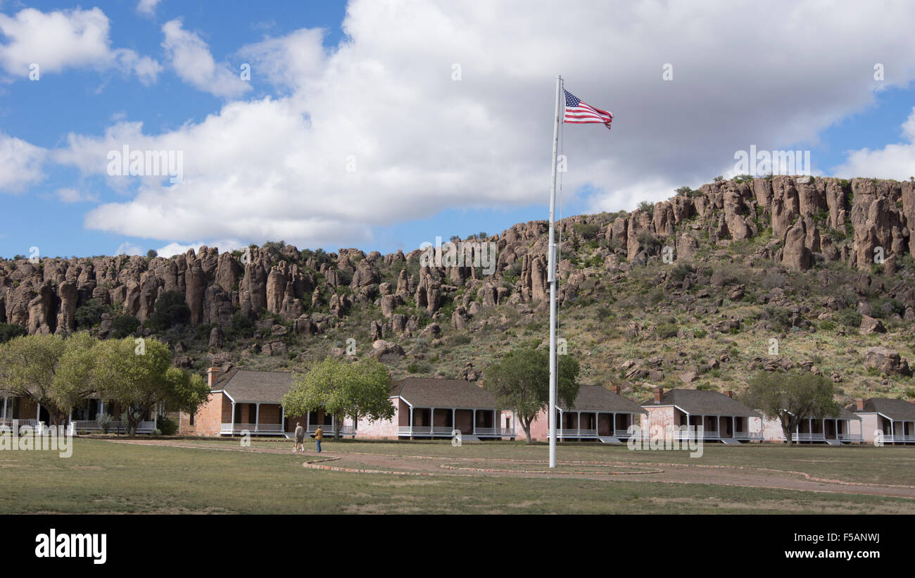 Fort Davis National Historic Site, Texas, one of the best surviving examples of an Indian Wars' frontier military post. Stock Photo