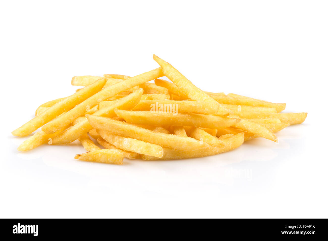 heap of french fries isolated on white background Stock Photo