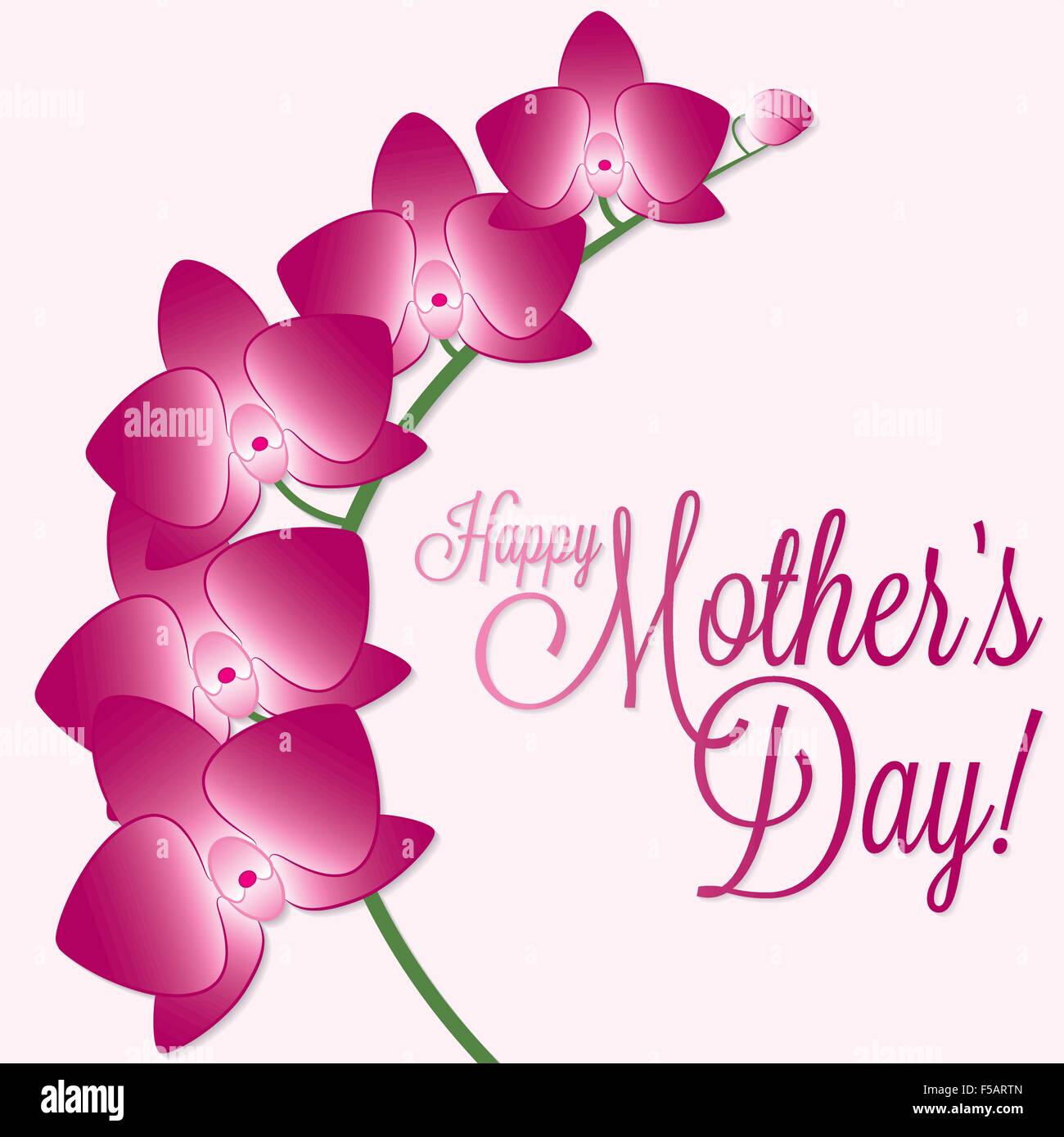 Happy Mother's Day orchid card in vector format. Stock Vector