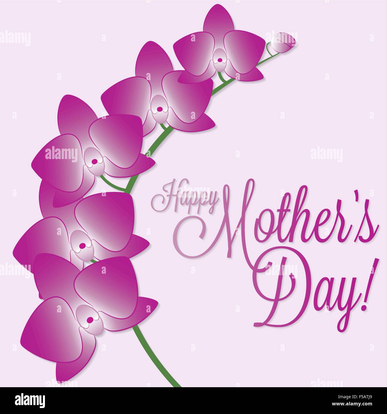 Happy Mother's Day orchid card in vector format. Stock Vector