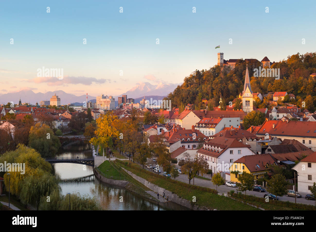 Panorama of Ljubljana, Slovenia, Europe. Stock Photo