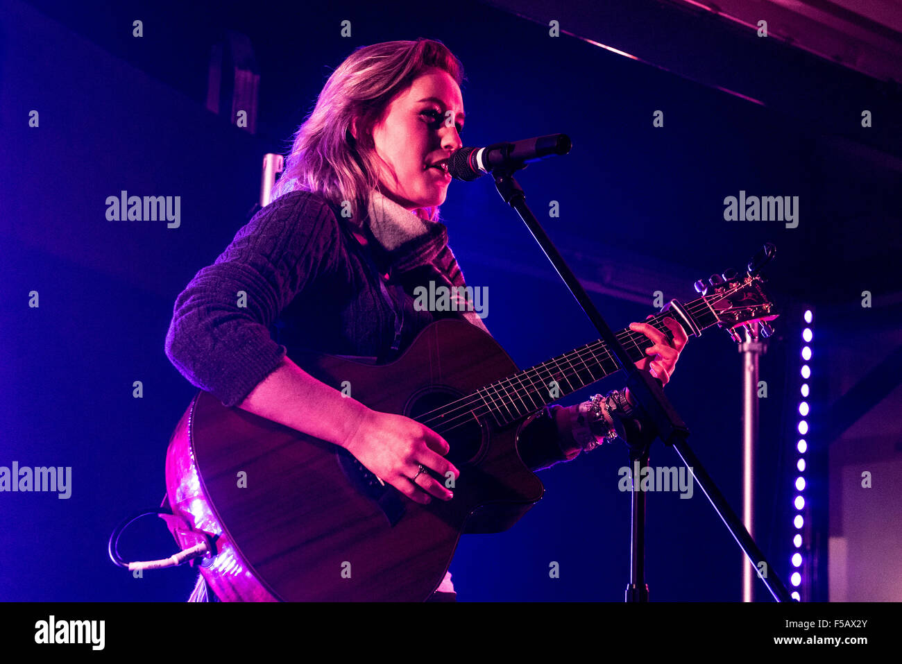 Castle Howard, York, UK. 31st October, 2015. Beth McCarthy performs on stage at Kaboom, North Yorkshires largest firework display, Over 10,000 people attended the event. Credit:  Bailey-Cooper Photography/Alamy Live News. Stock Photo