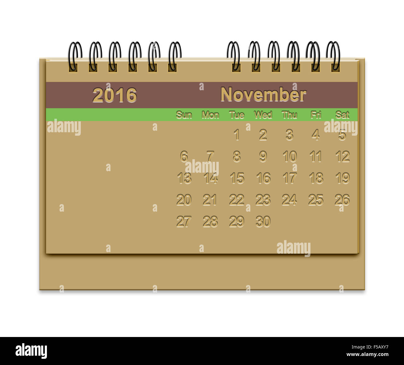 Desktop Calendar - 2016 - November Stock Photo - Alamy