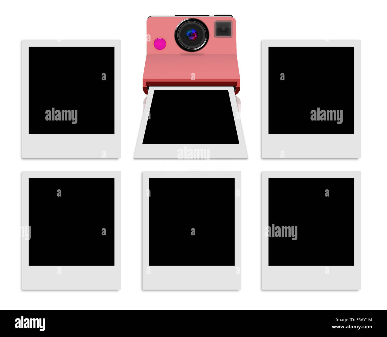 Instant camera with a blank photo Stock Photo Alamy