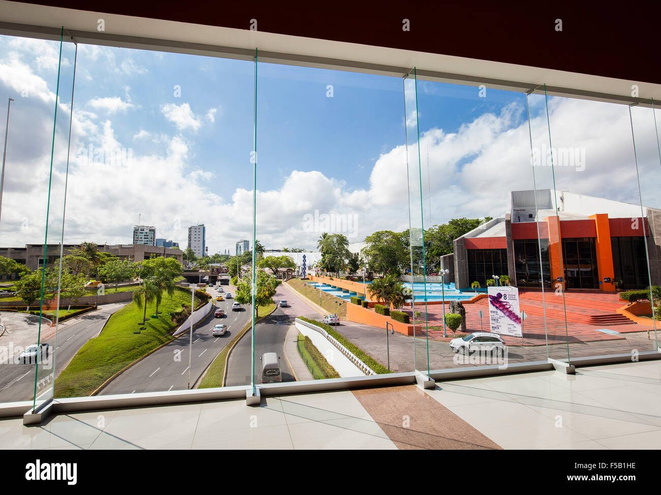 Paseo Tabasco as seen from inside the Galerias mall in the modern district of Villahermosa, Tabasco, Mexico. Stock Photo