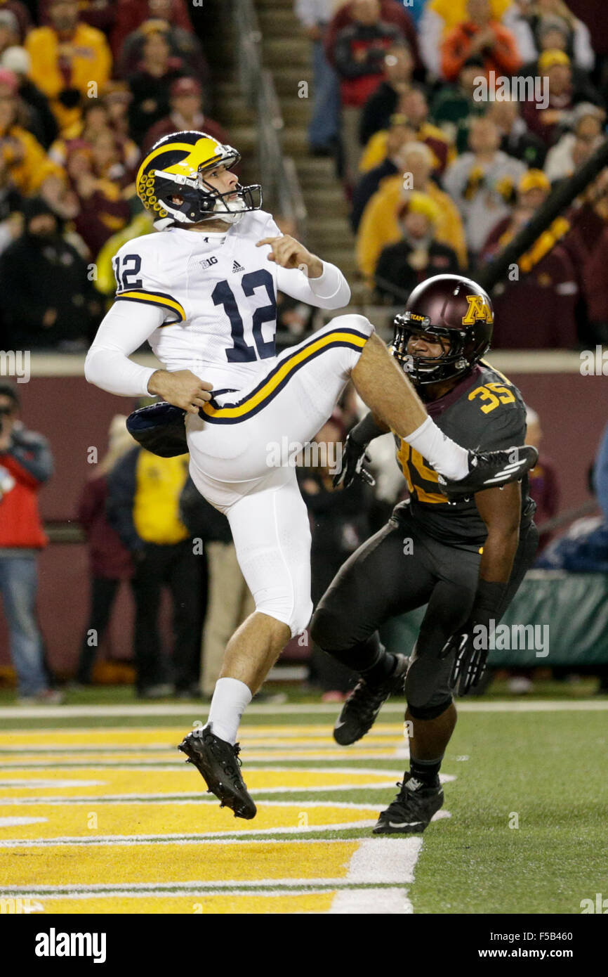 October 31, 2105 Michigan Wolverines punter Blake O'Neill (12) is