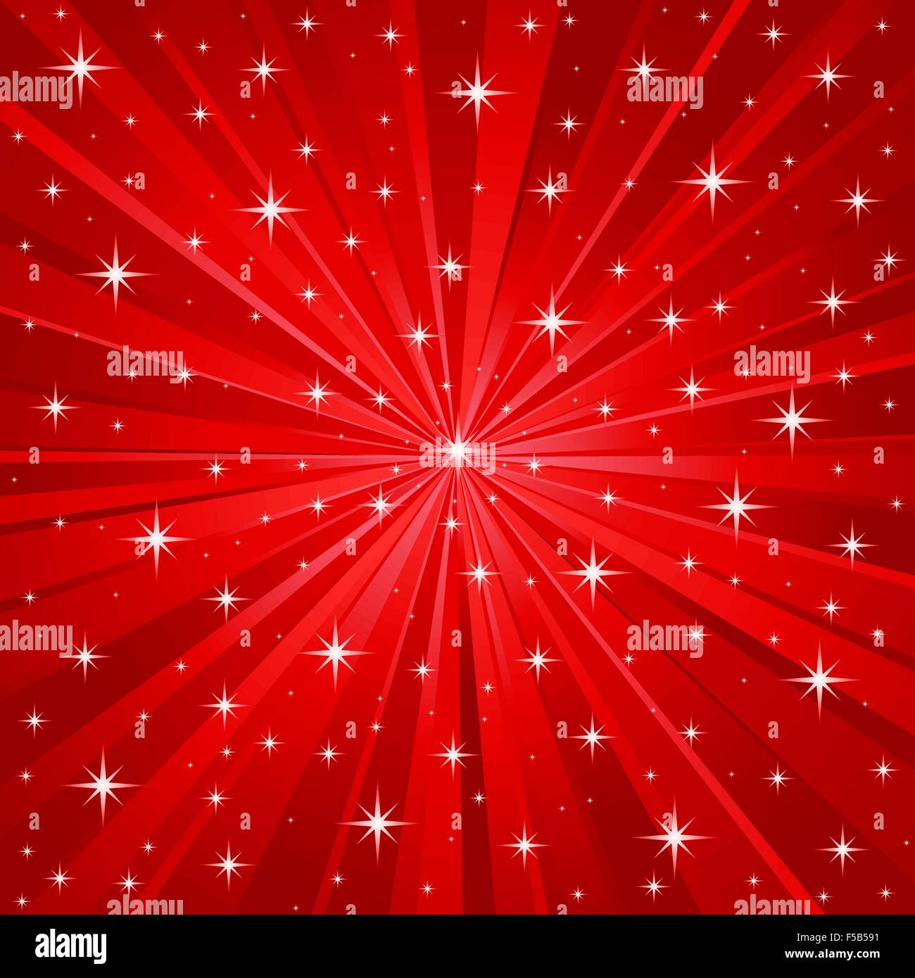 Abstract red rays with stars background. Vector illustration Stock Vector  Image & Art - Alamy