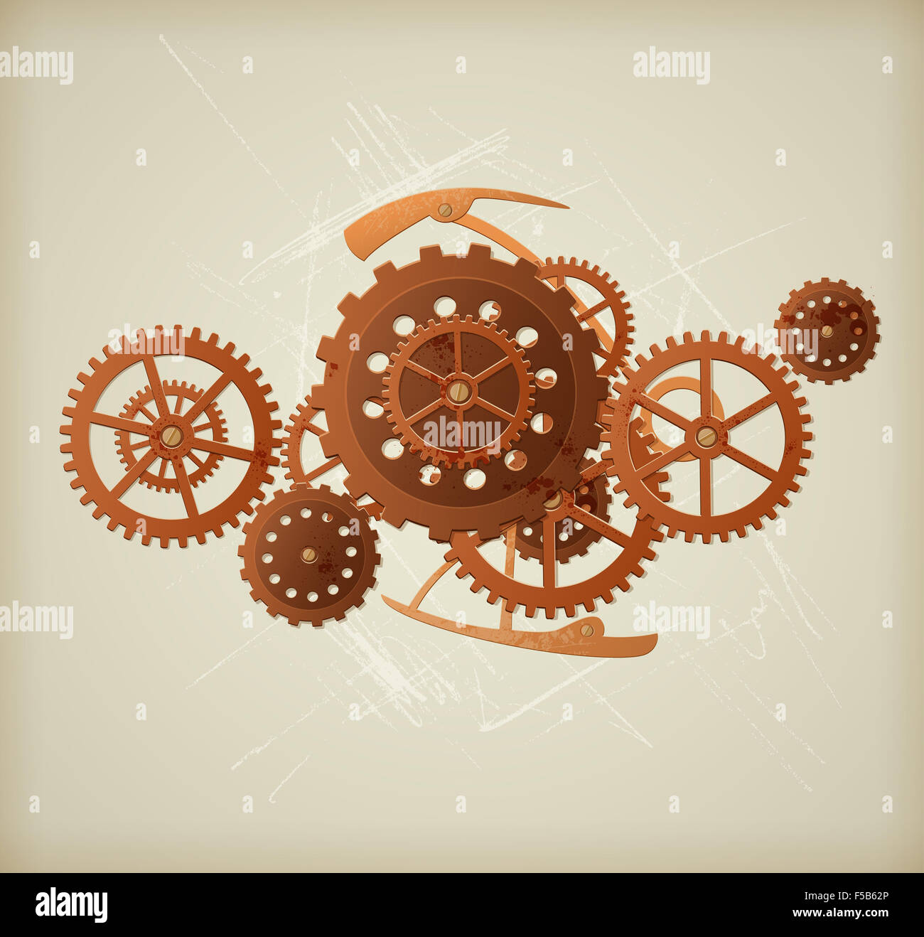 Vector grunge background in the style of steampunk Stock Photo - Alamy